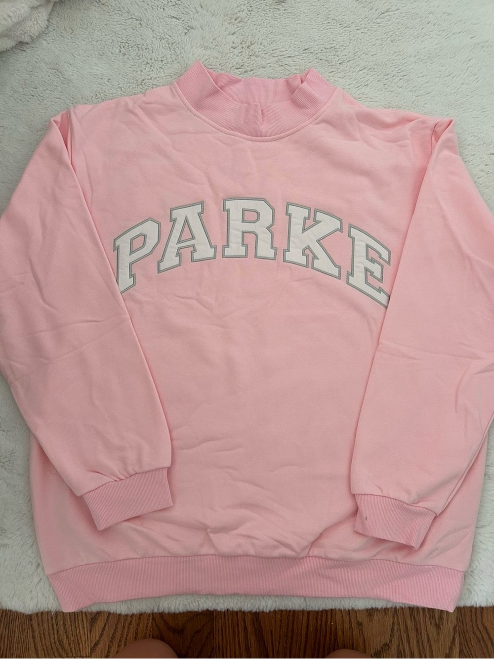 Parke Women's Pink Crewneck Sweatshirt Jacket
